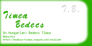 timea bedecs business card